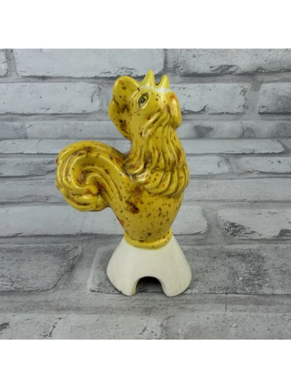 Pie Bird Vent Yellow Chicken Vintage Ceramic Rooster Pie Funnel Kitchen Decor